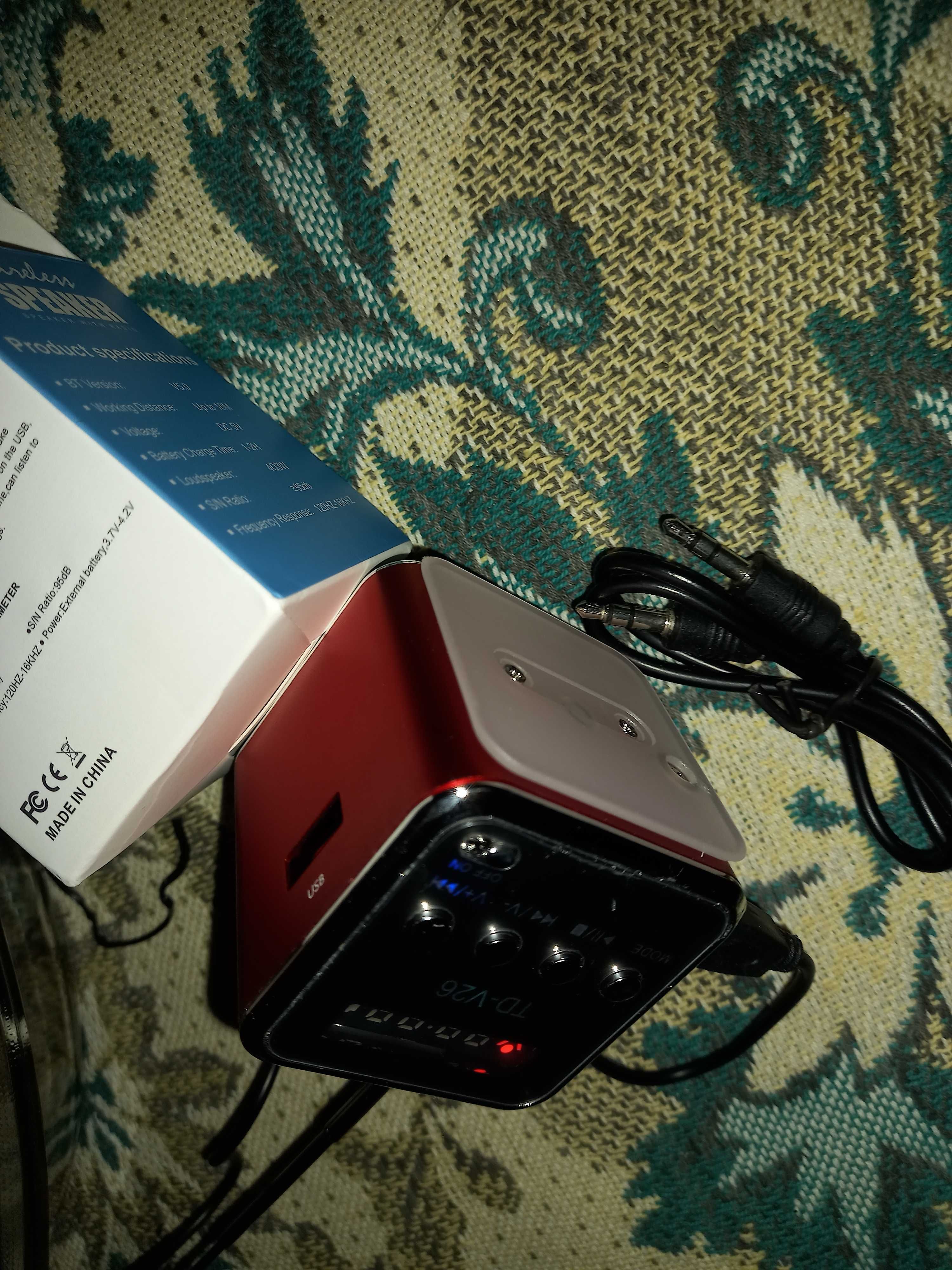 ПОТУЖНИЙзвук.Акуст.Колонка,FM,Bluetooth,SDTF/USB,RGBпідсвіч,TD-V26нова