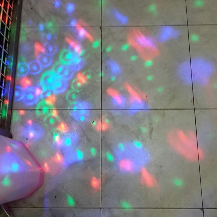 Lâmpada led rotativa cores