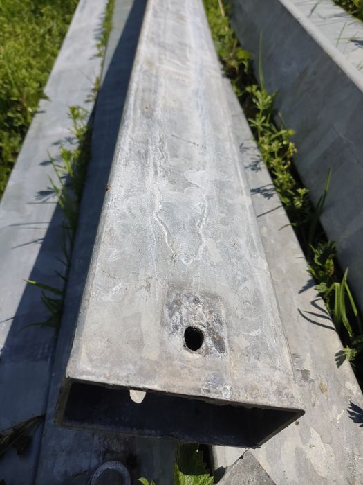 Słup stalowy ocynkowany 100x50x4, 4m. słup, podpora, wiata, magazyn