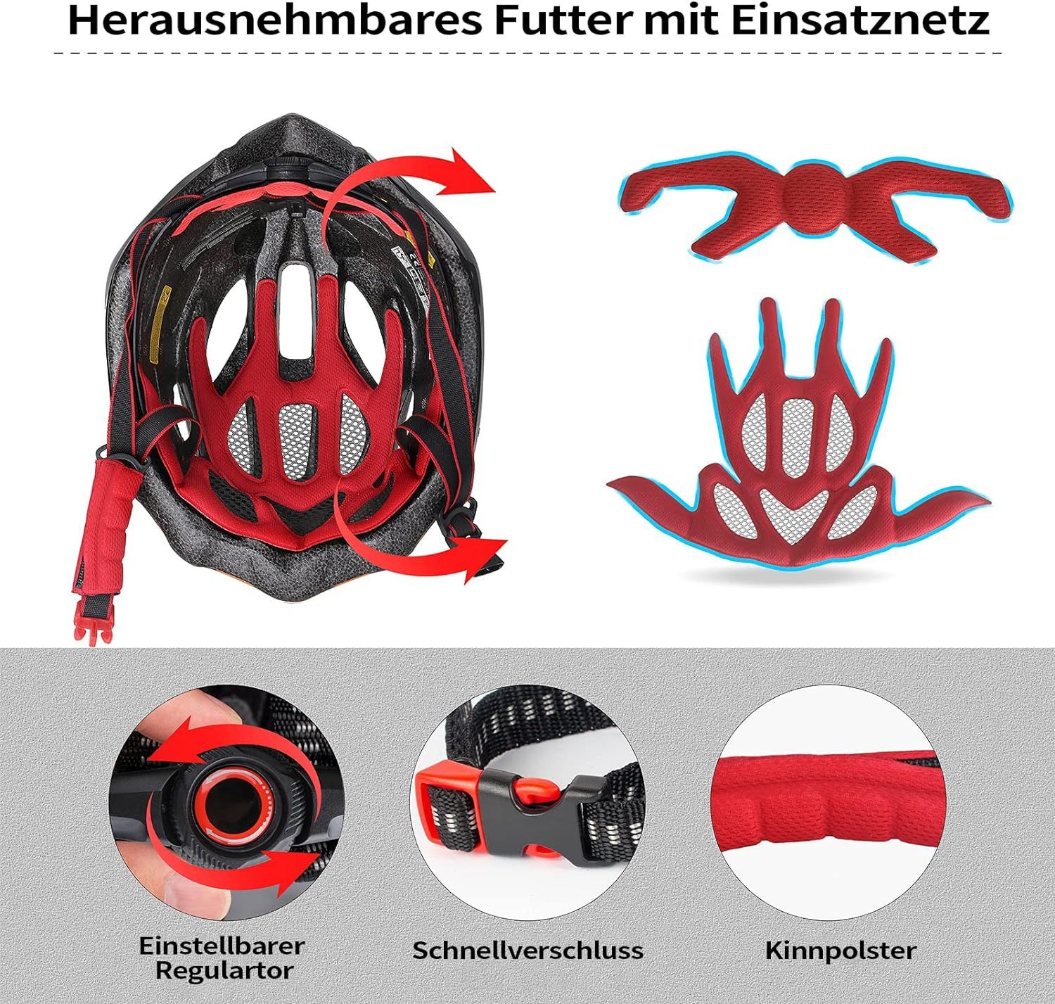 kask rowerowy shinmax ze światłem led