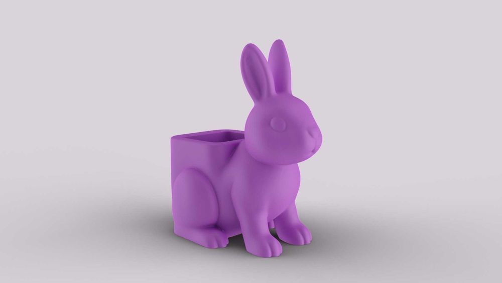 Vaso/Suporte Coelhinho Fofo 3D | Decoração Páscoa Primavera
