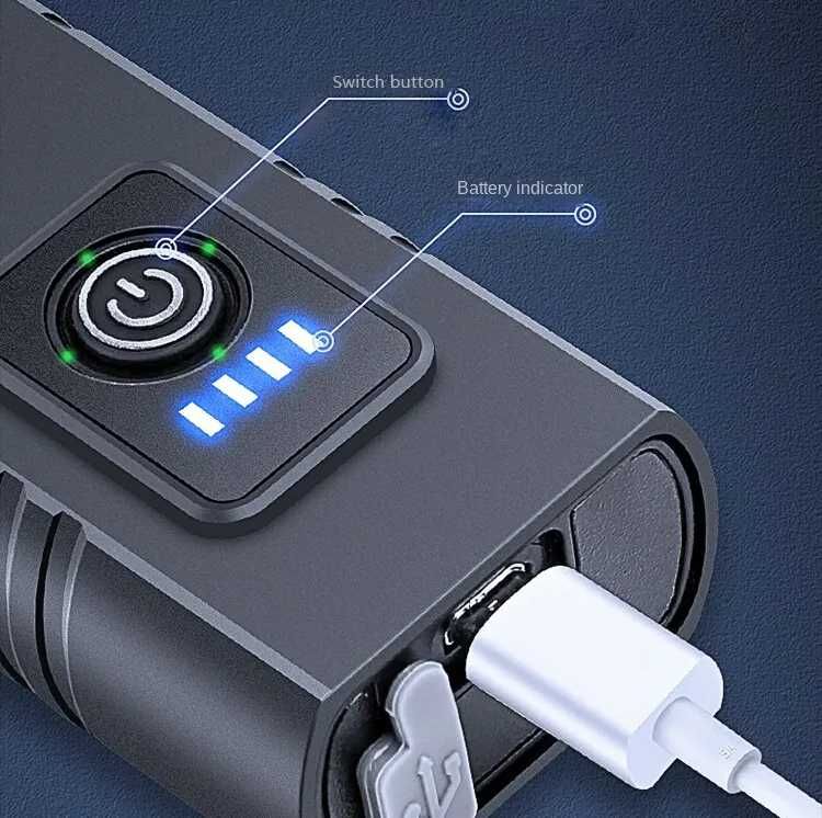 Lampka rowerowa przód tył oświetlenie rowerowe latarka led usb