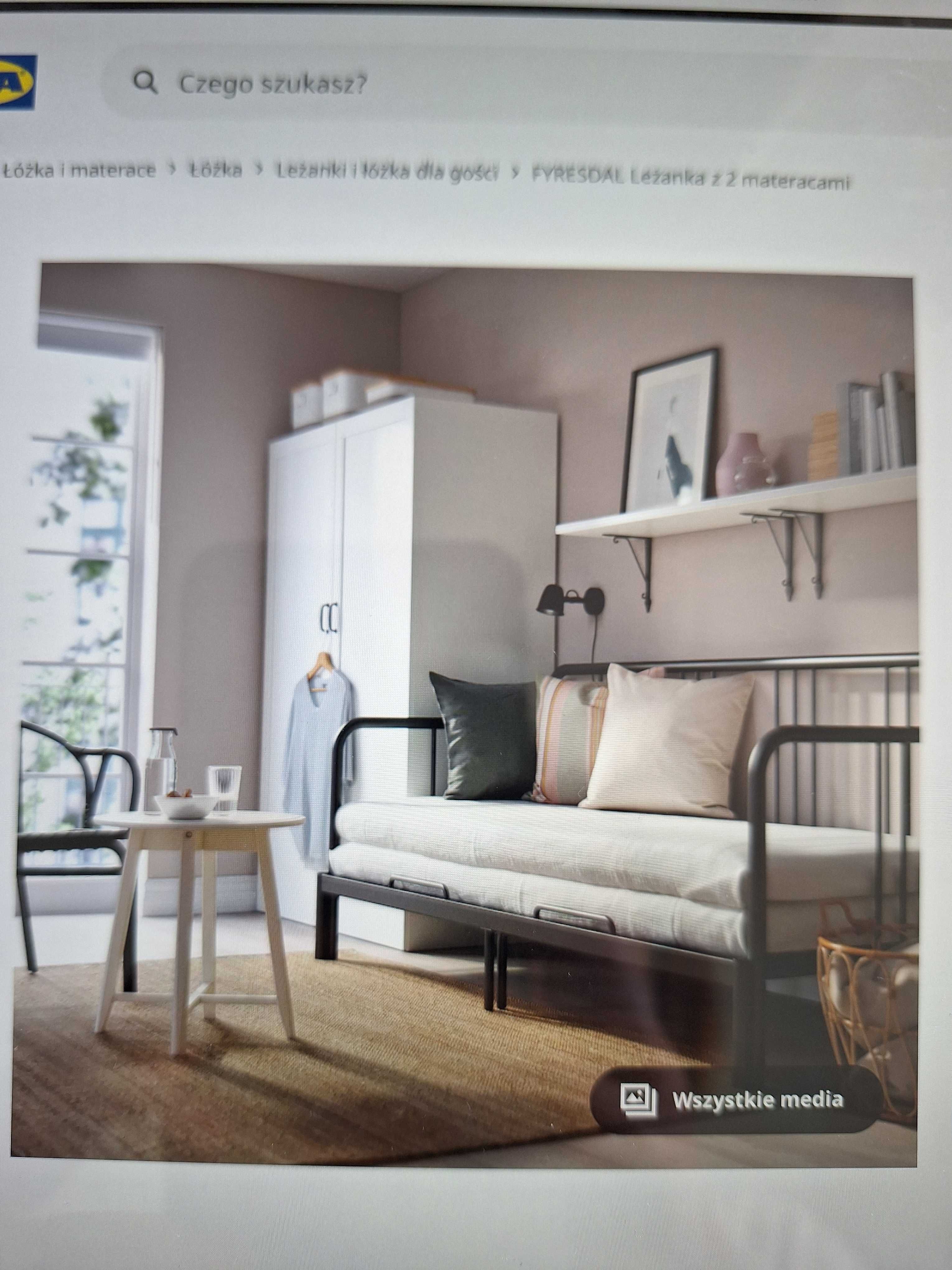 FYRESDAL ikea łóżko rozkładane
Leżanka z 2 materacami  80x200 cm