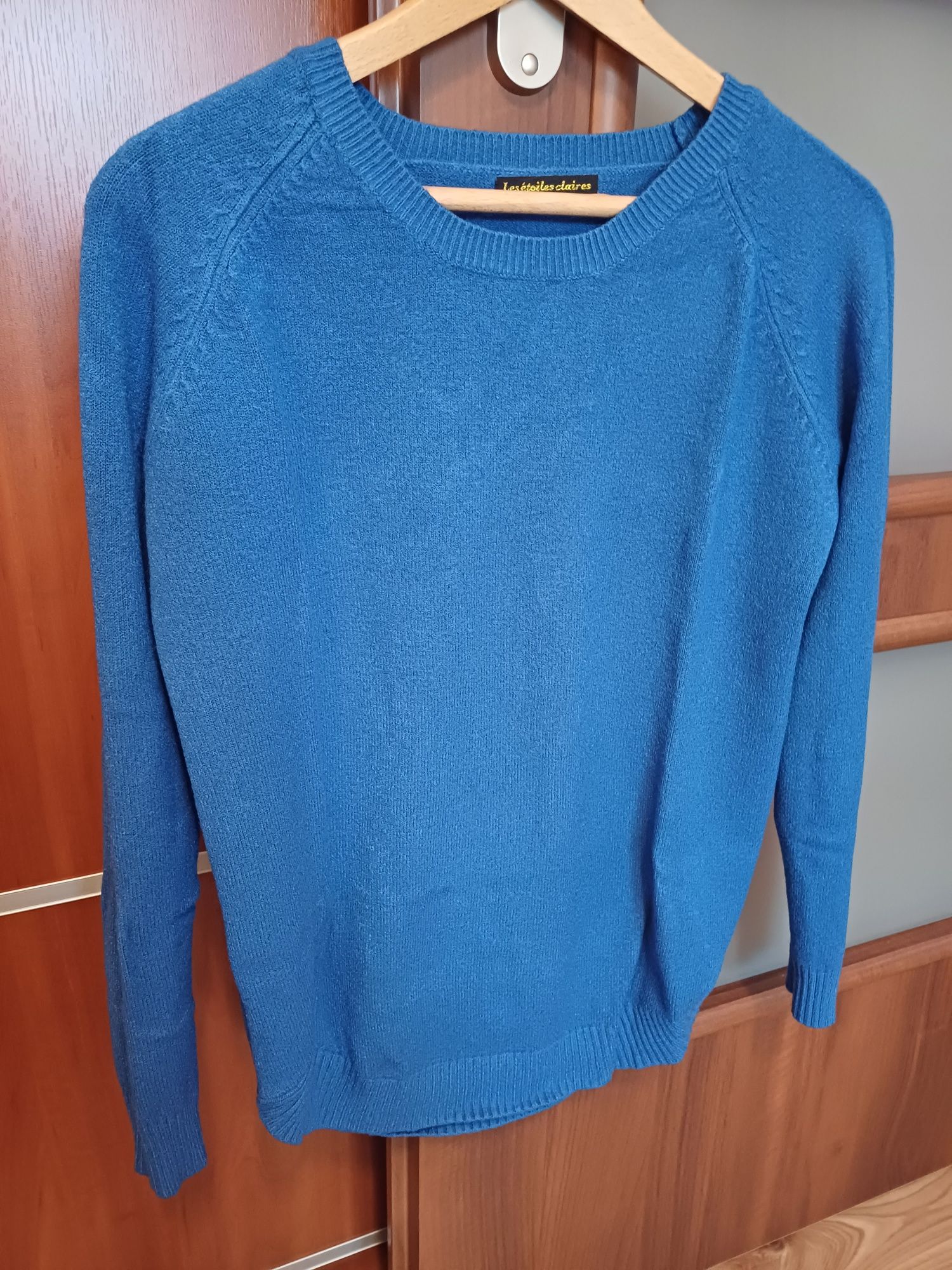 Niebieski sweter wełniany, rozmiar 36/38