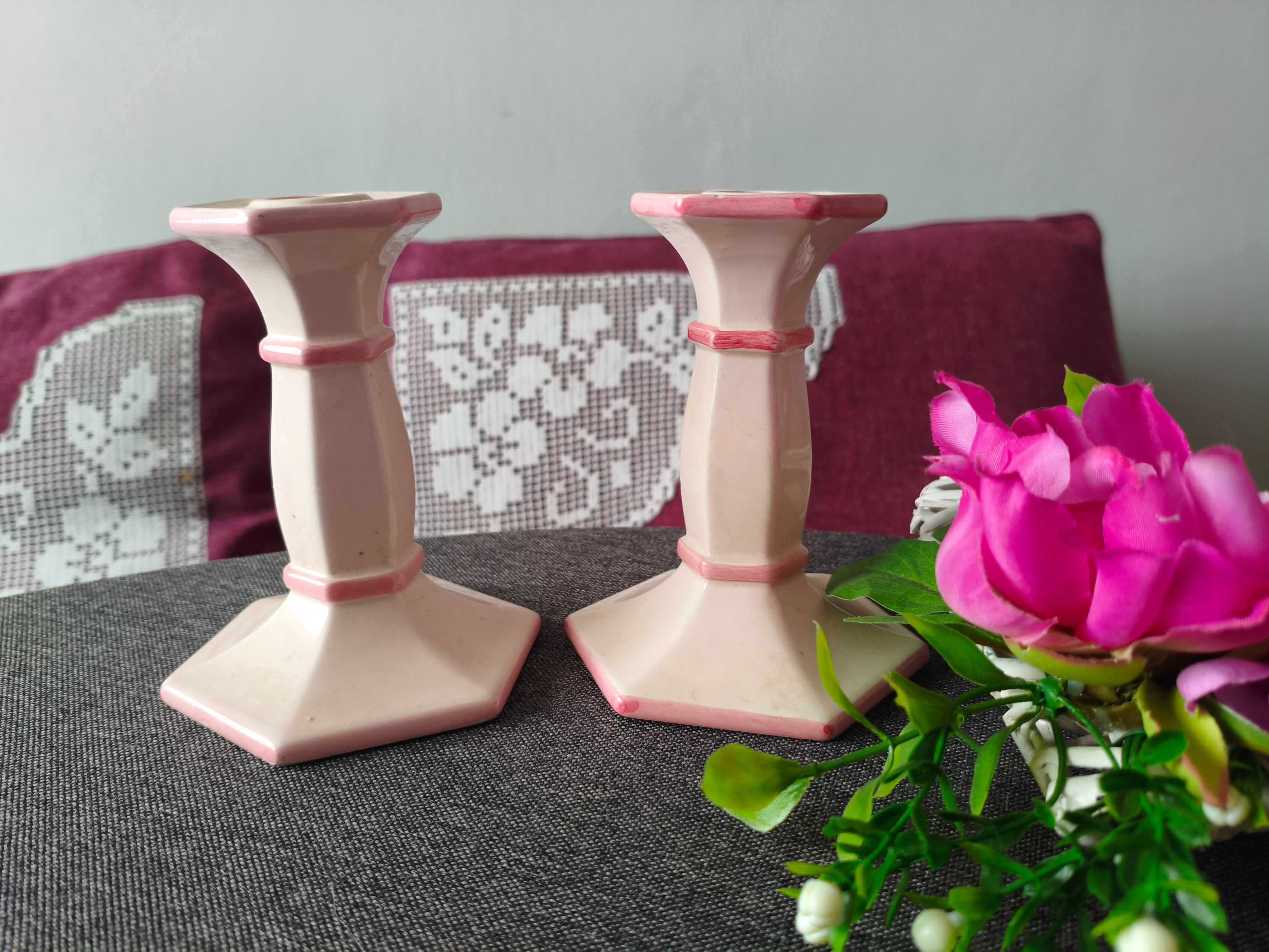 Świeczniki porcelana romantyczna para