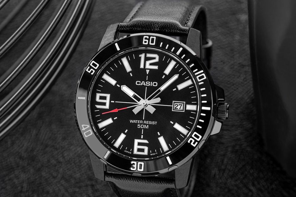 zegarek męski casio mtp-vd01bl-1bvudf + box