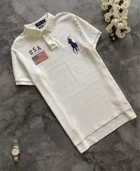 Поло футболка Polo By Ralph Lauren Usa белая мужская оригинал