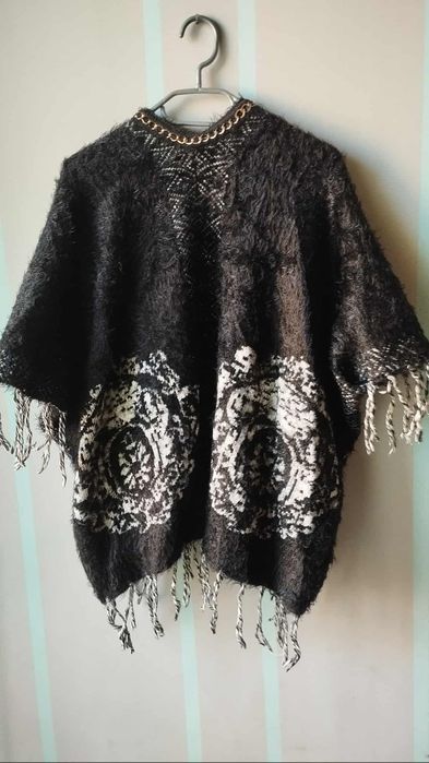 Narzutka ciepła damska tył nietoperz uniwersalna włochata