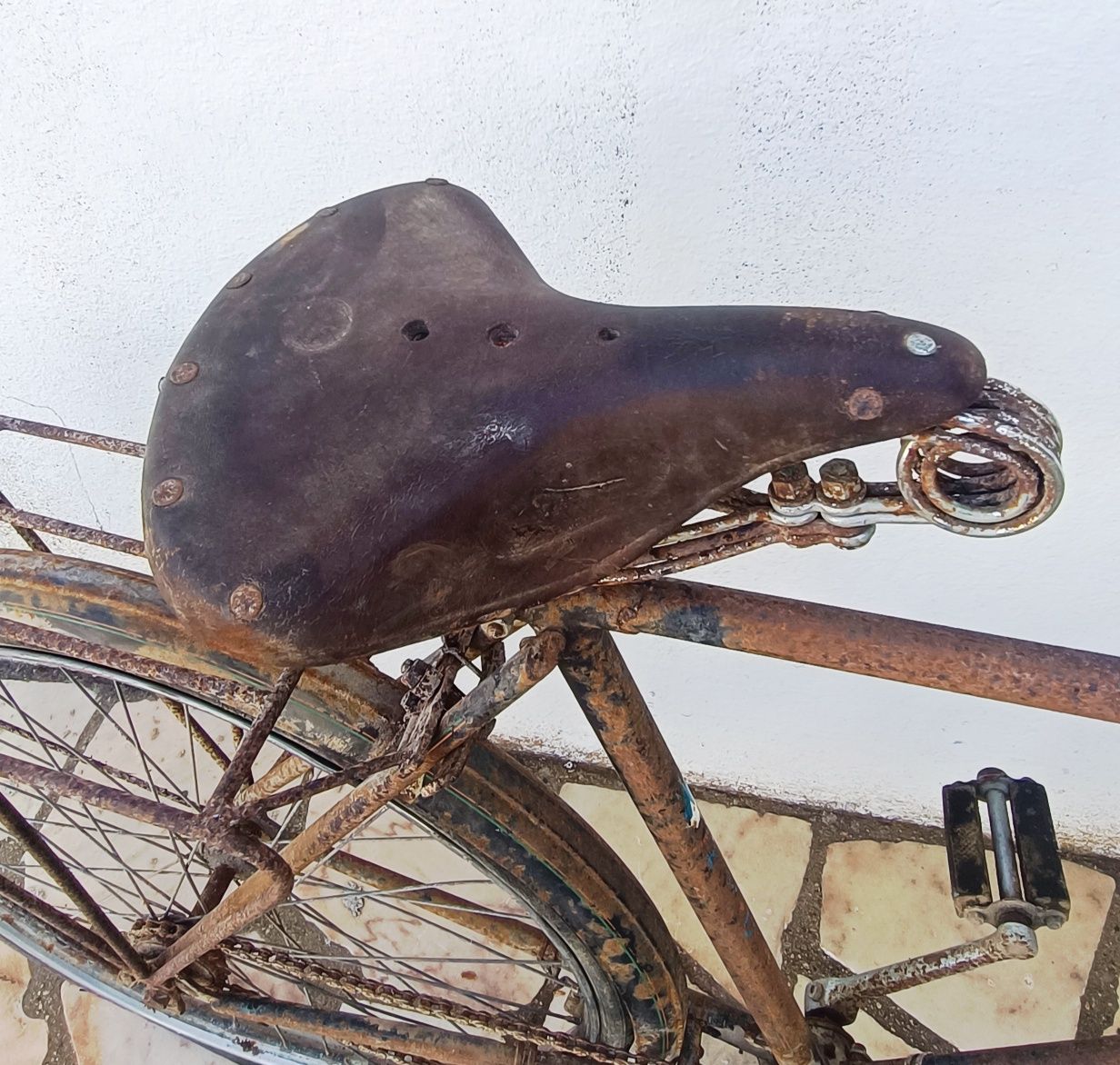 Bicicleta antiga travão de alavanca