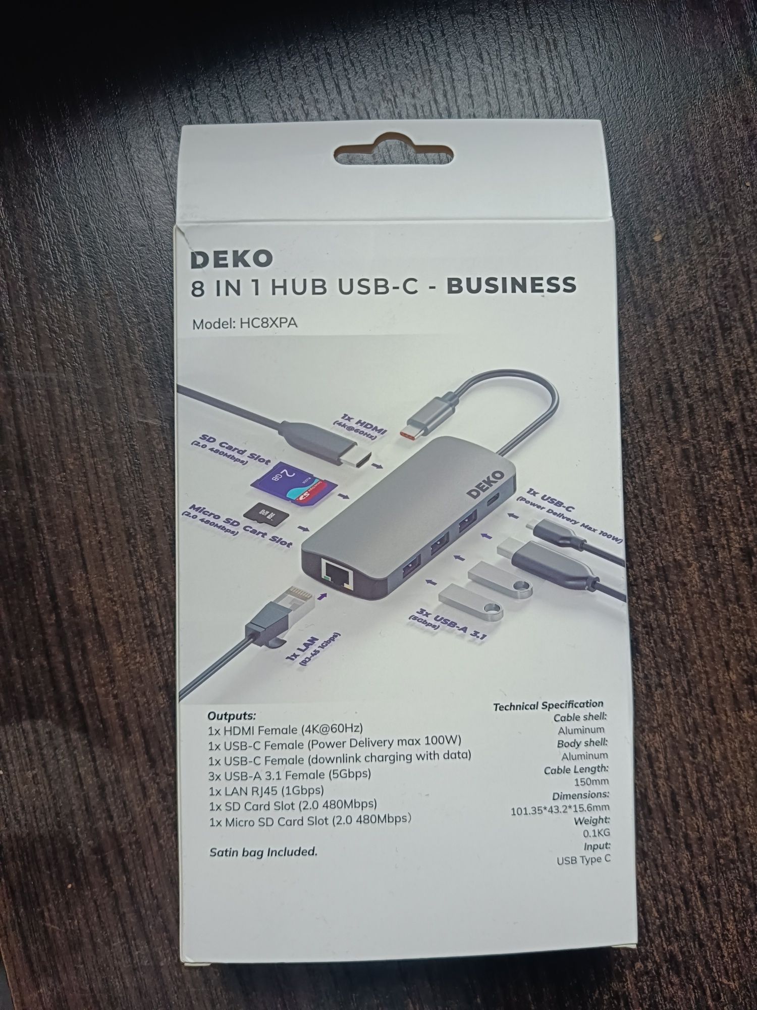 Deko 8in1 hub USB-C stacja dokująca