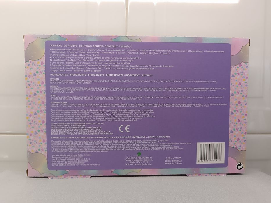 Cosmetic Set para Criança. Unicórnio. Selado