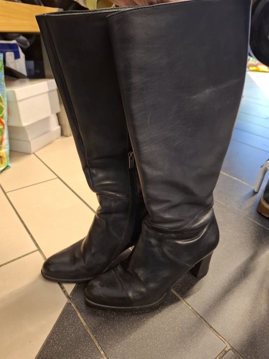 Kozaki skórzane czarne Ryłko 37