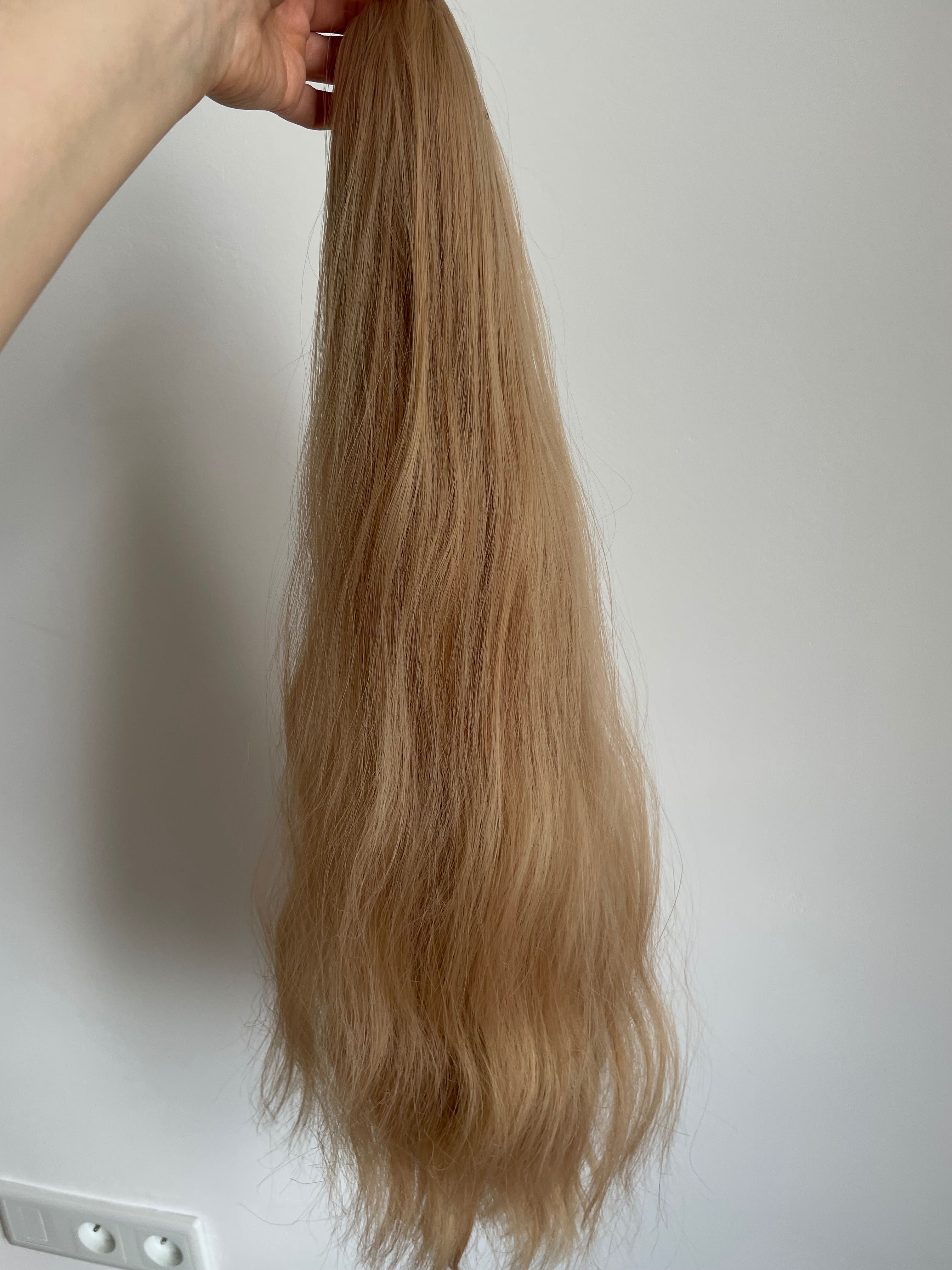 Kucyk doczepiane włosy blond naturalny spinka przedłużane włosów