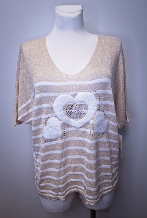 New Collection Bluzka serce złota nitka uni