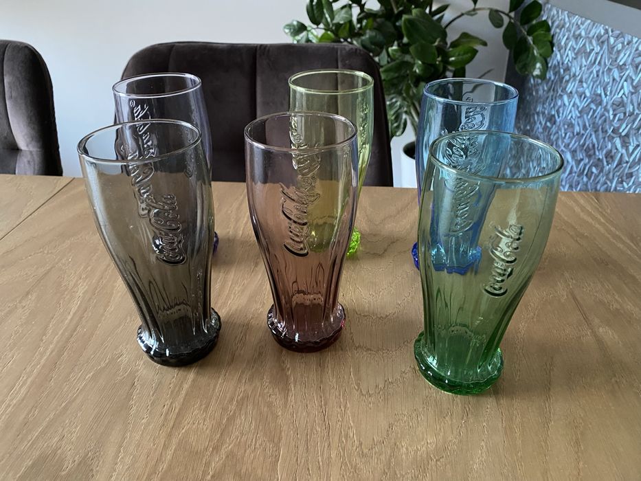 Szklanki kolorowe szkło coca cola 6 szt