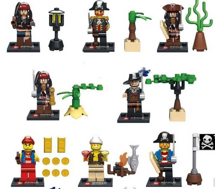 Bonecos minifiguras Piratas das Caraíbas nº3 (compatíveis com Lego)
