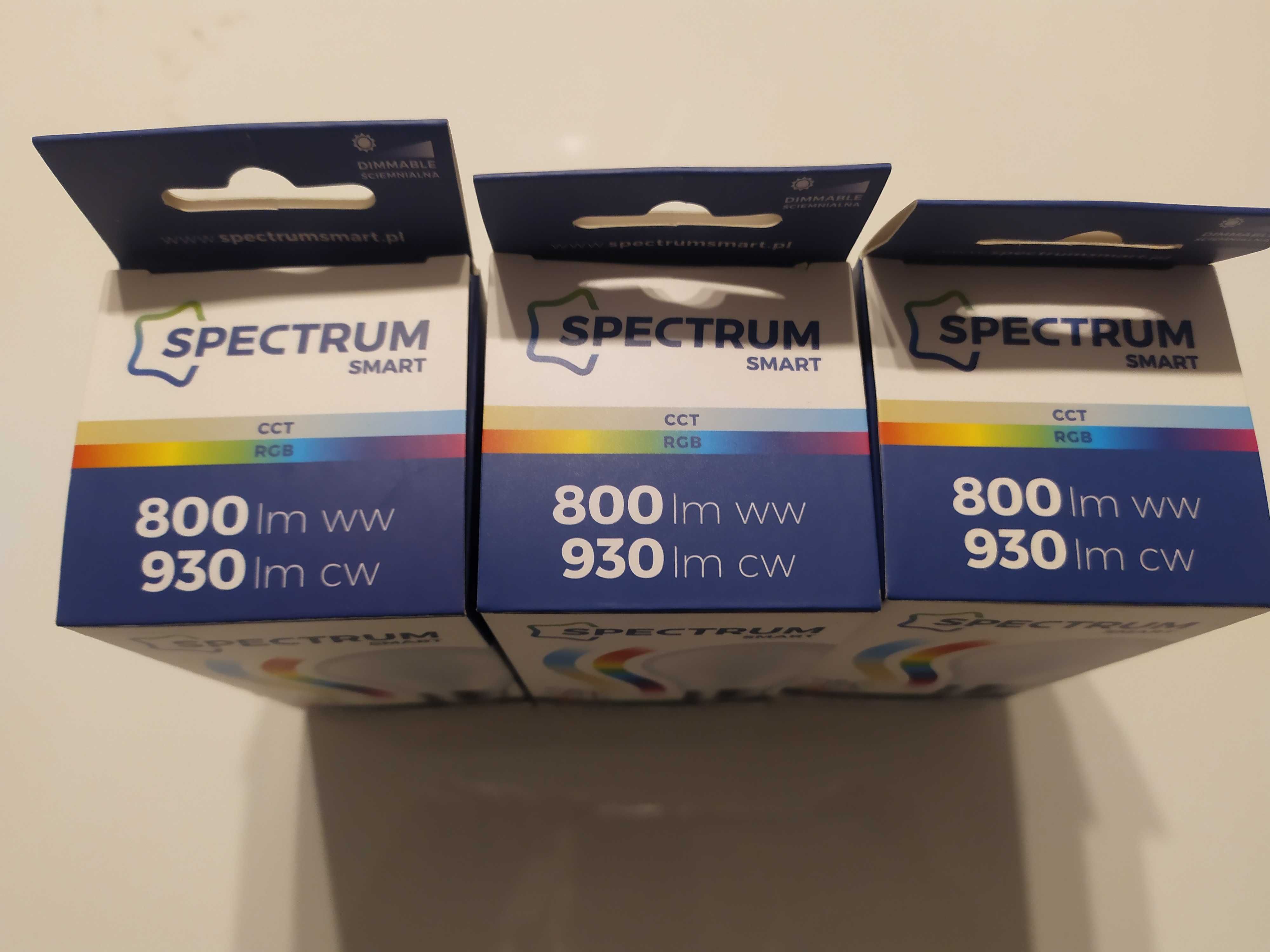 3 SMART Żarówki LED Spectrum E27 9W RGB 800-930lm - Inteligentny dom