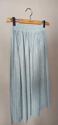 Szara spódnica długa maxi dresowa plisowana z gumką oversize