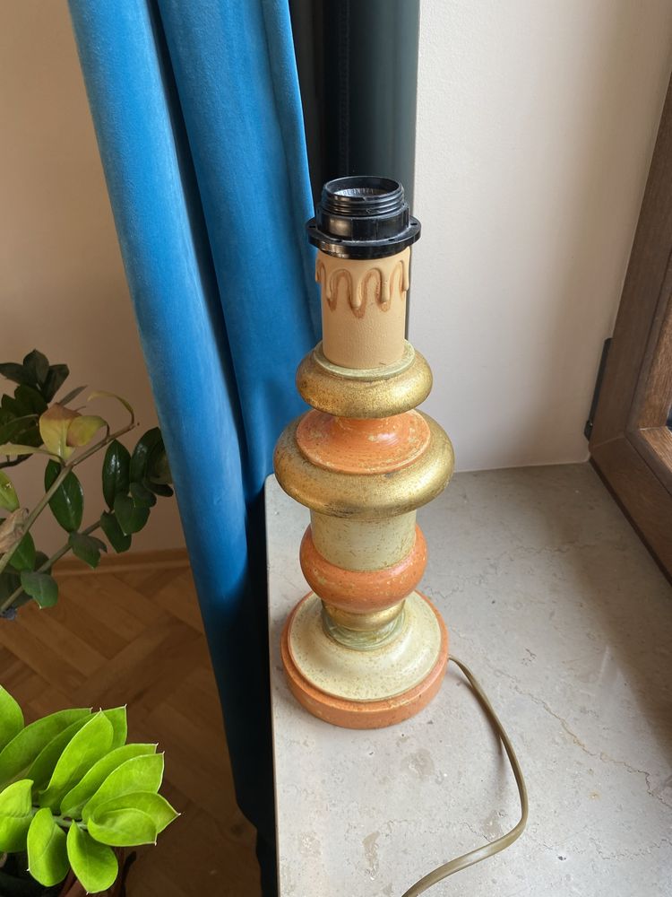 Lampa stołowa drewniana do renowacji  włoska