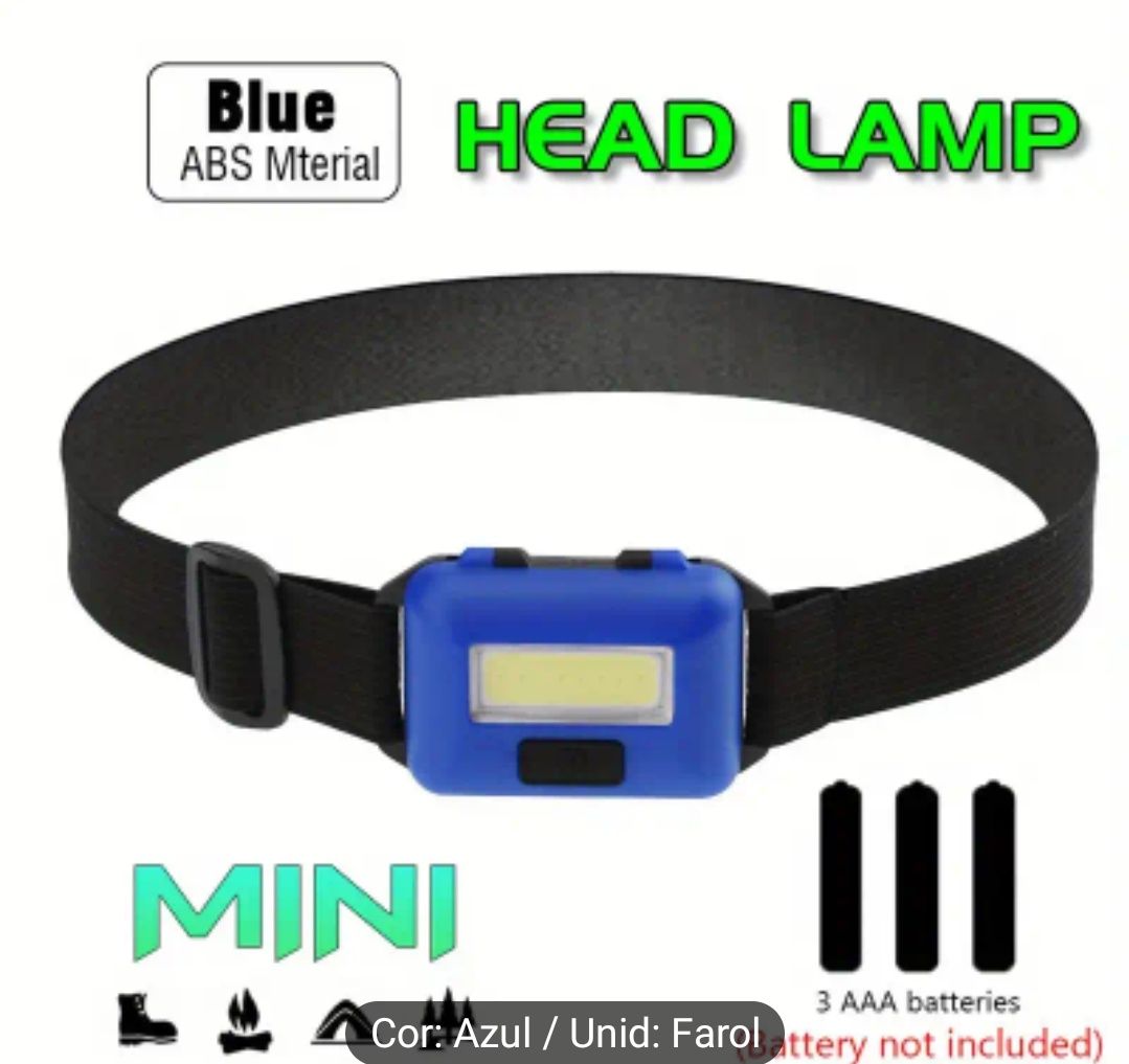Mini lanterna de cabeça