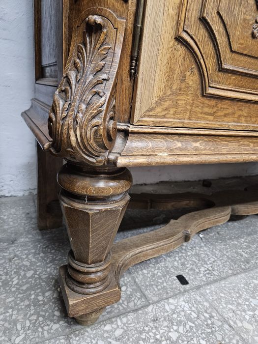 Duża dębowa biblioteka francuska witryna /