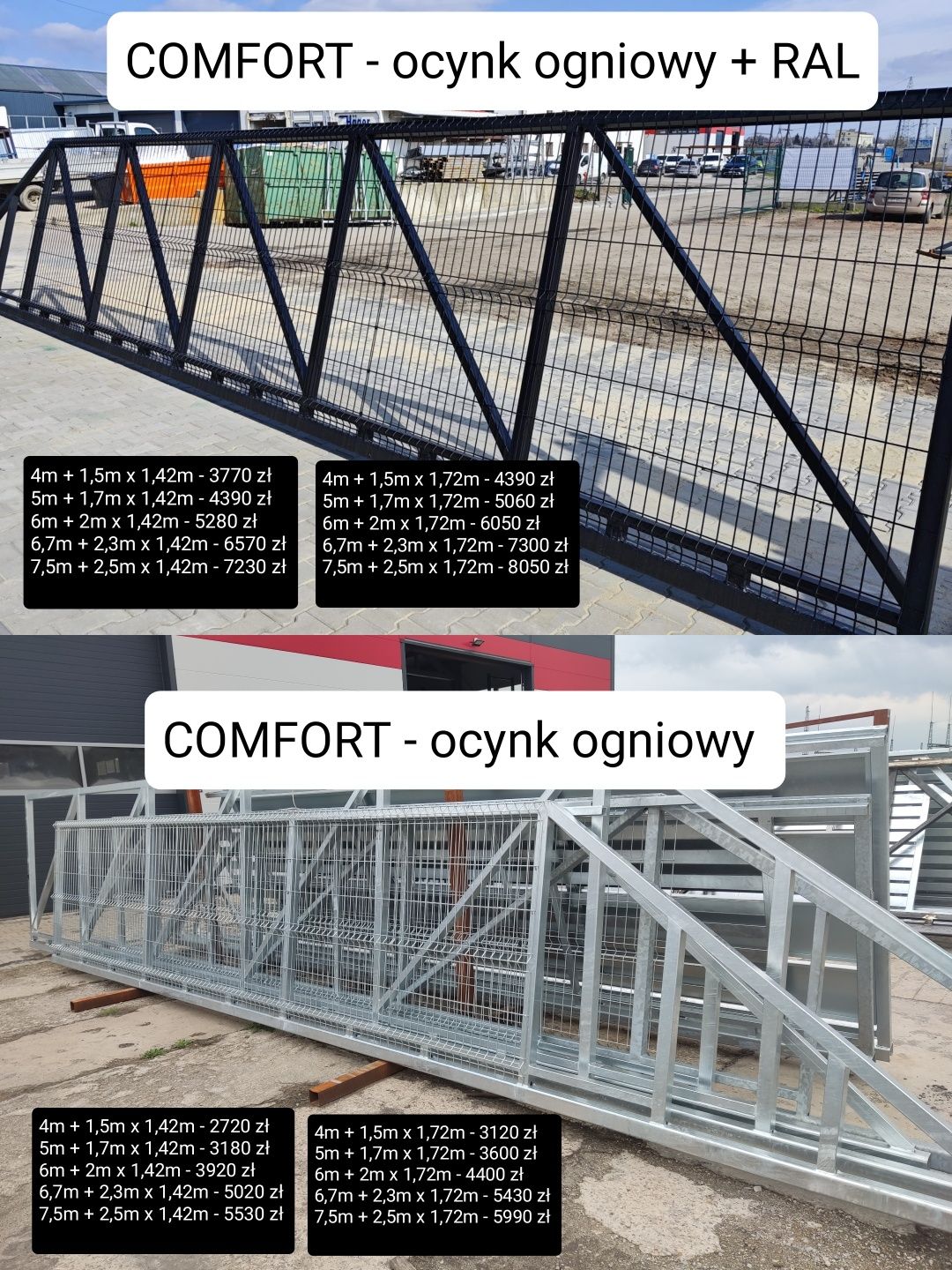 Brama przesuwna panel pełna 5m, SUPER STAR, ocynk ogniowy+RAL, inne