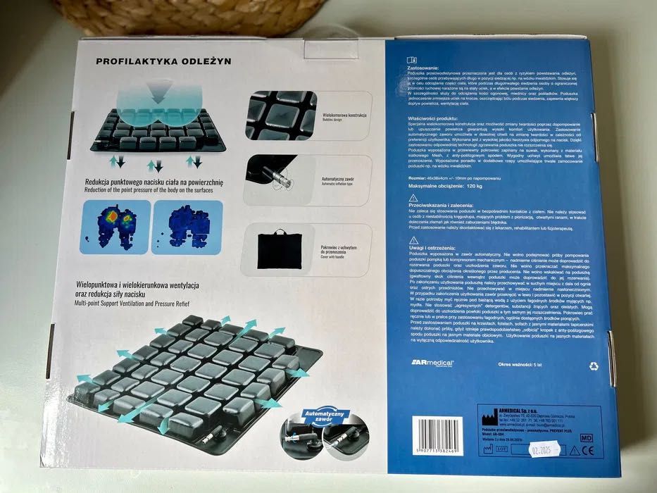 ARmedical Prevent Plus poduszka przeciwodleżynowa (pneumatyczna)