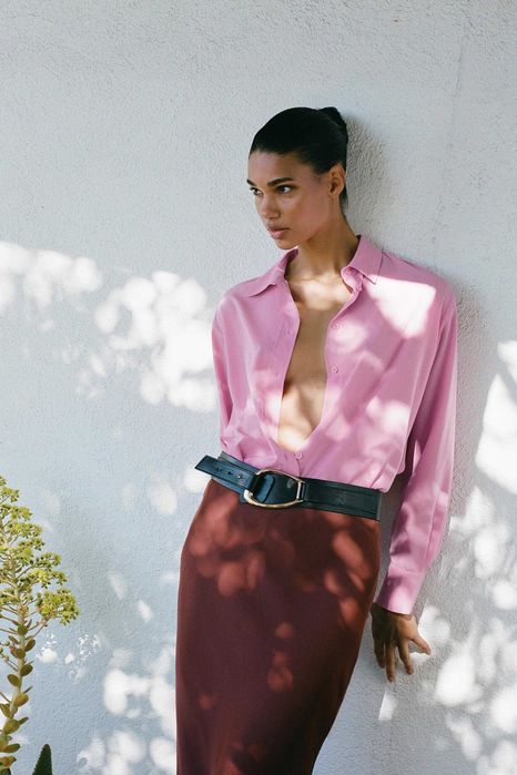 Атласна сатинова спідниця зара zara, колекция 2025