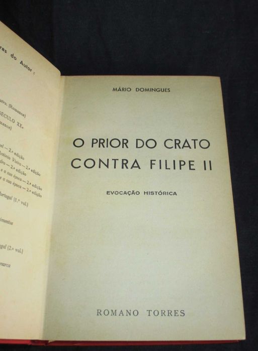 Livro O Prior do Crato contra Filipe II Mário Domingues