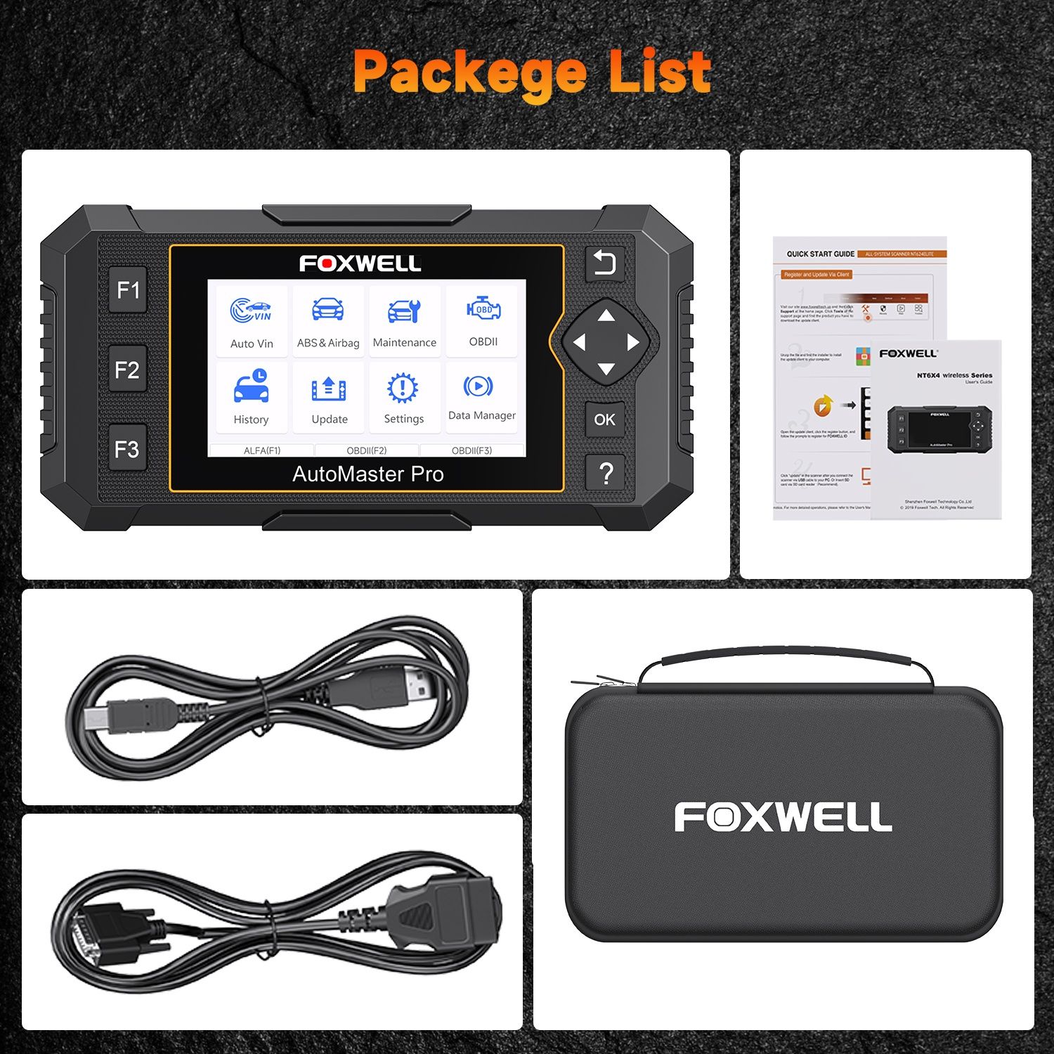 Máquina Diagnóstico FOXWELL NT650 PRO OBD2 ABS SRS e +26 Serviços NOVO