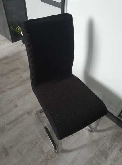 Pokrowce na krzesła czarne żakardowe 6 szt komplet