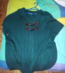 Poncho usado uma vez Verde