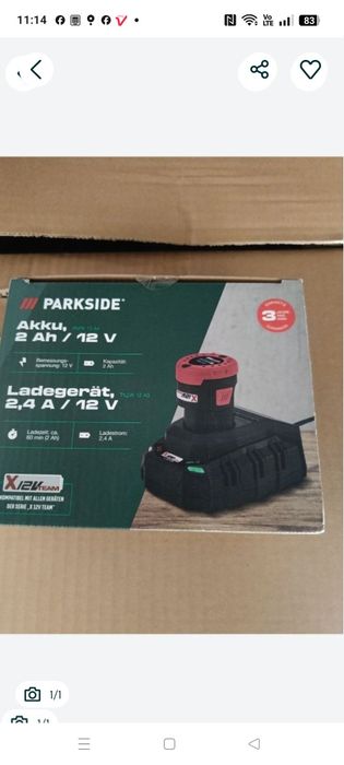 Bateria akumulator Parkside 2ah z ładowarką