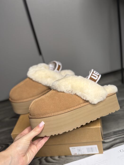 Капці з хутром угг ugg тапочки тапки на платформе угги ugg funkette