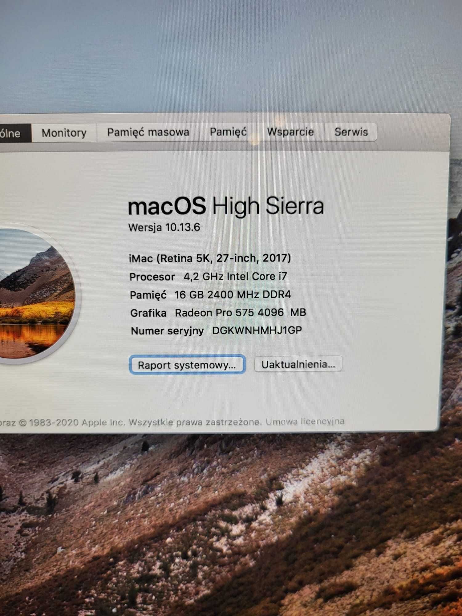iMac 27" 16GB RAM, Radeon PRO 575, 1 TB - 2017r