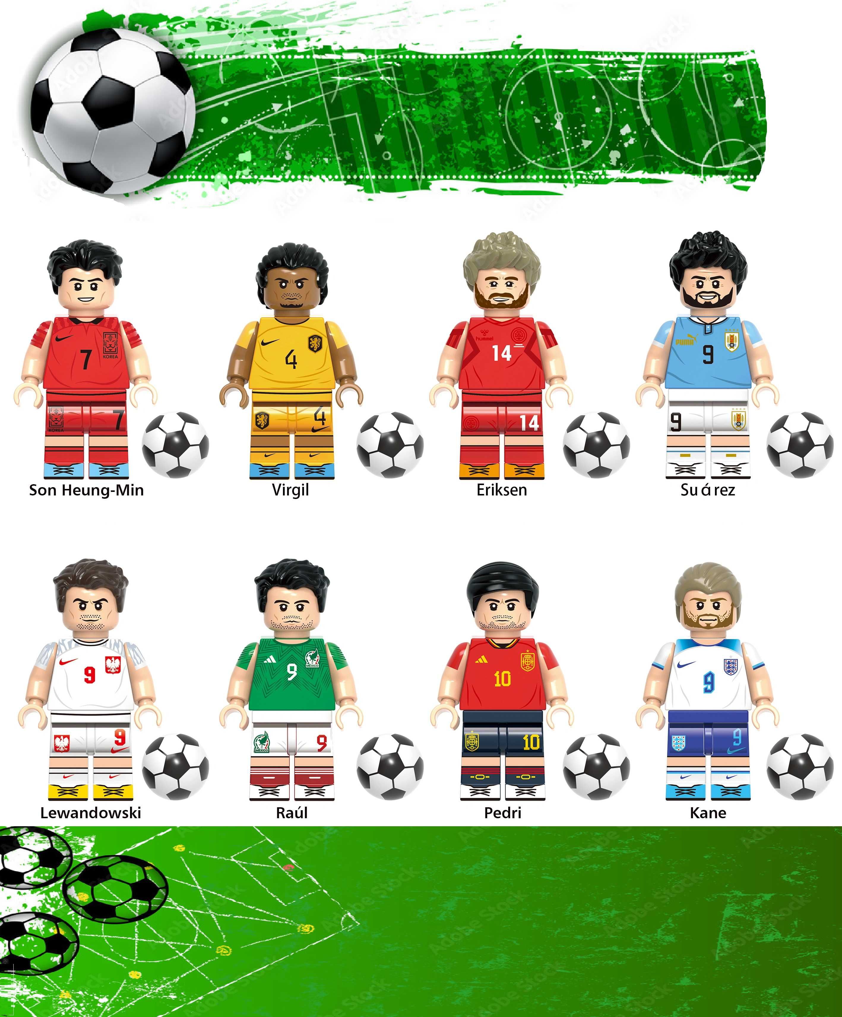 Coleção de bonecos minifiguras Futebol nº8 (compatíveis Lego)