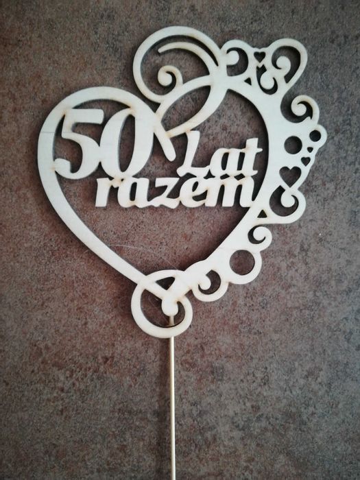 Topper na tort 18 50 lat razem