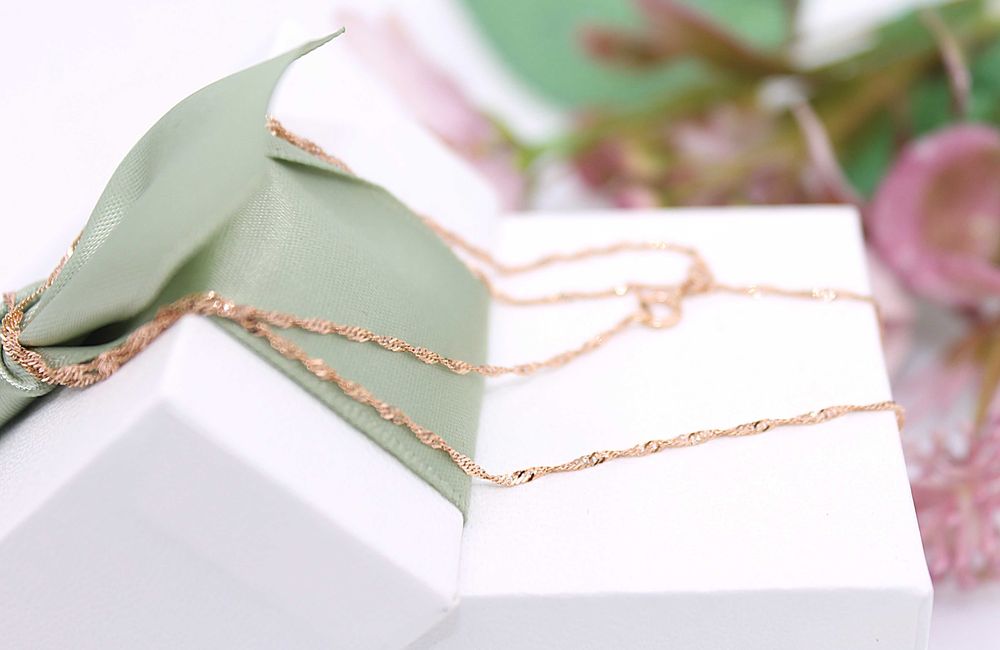 Złoty łańcuszek p.585/1,00g - splot Singapur - różowe złoto