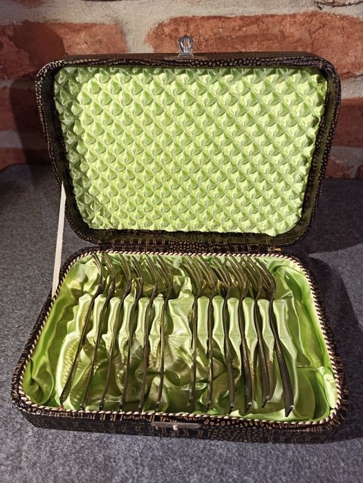 Sztućce Widelczyki Posrebrzane MKM 90 szt 12 w etui