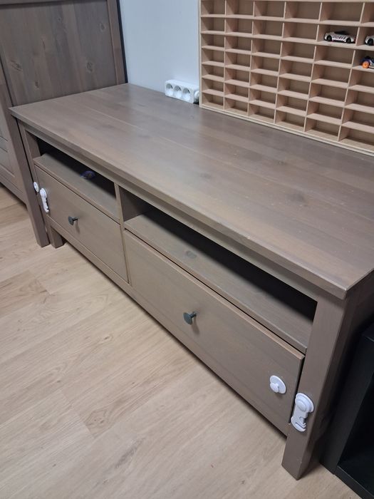 Komoda rtv Ikea hemnes szarobrazowa niska szafka