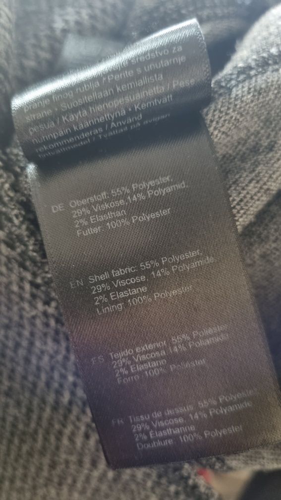 Żakiet blezer w jodełkę damski szary z wiskozą