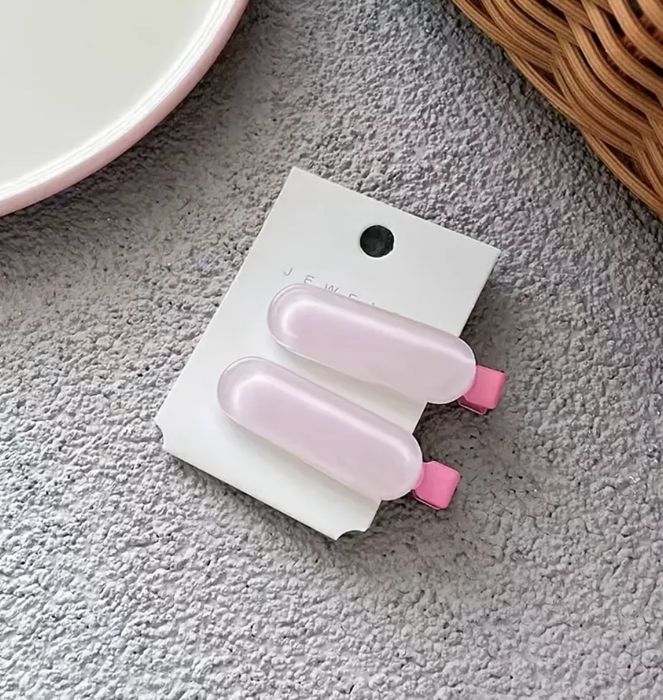 Пастельні желе-заколки для волосся овальні нові по 2шт