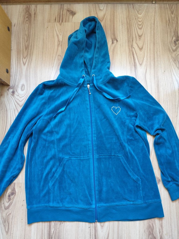 Bluza dresowa welurowa zapinana na zamek