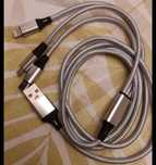 Шнур для зарядки 3 в 1 type-c, micro usb, iphone 1.2м