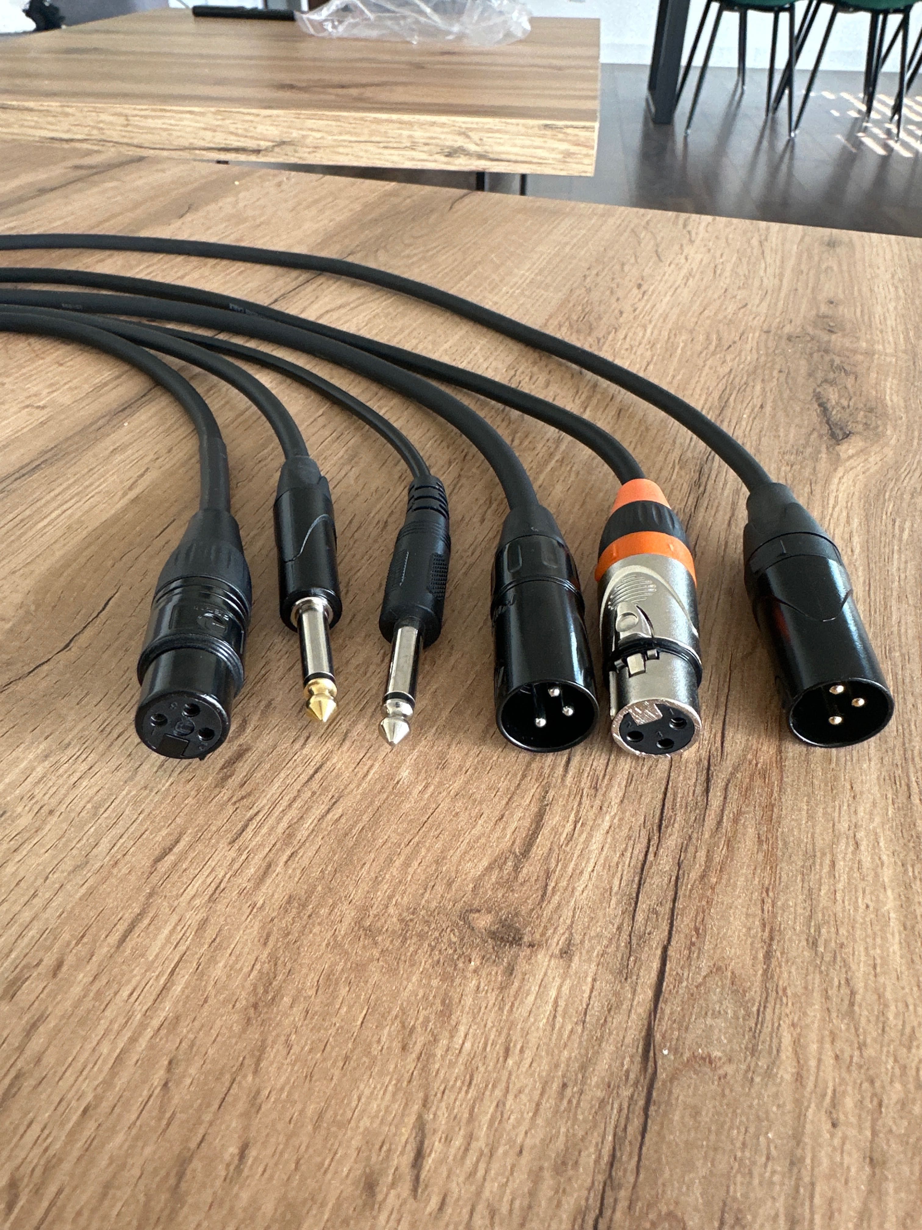 Kabel XLR 1 metr i Jack 6 sztuk