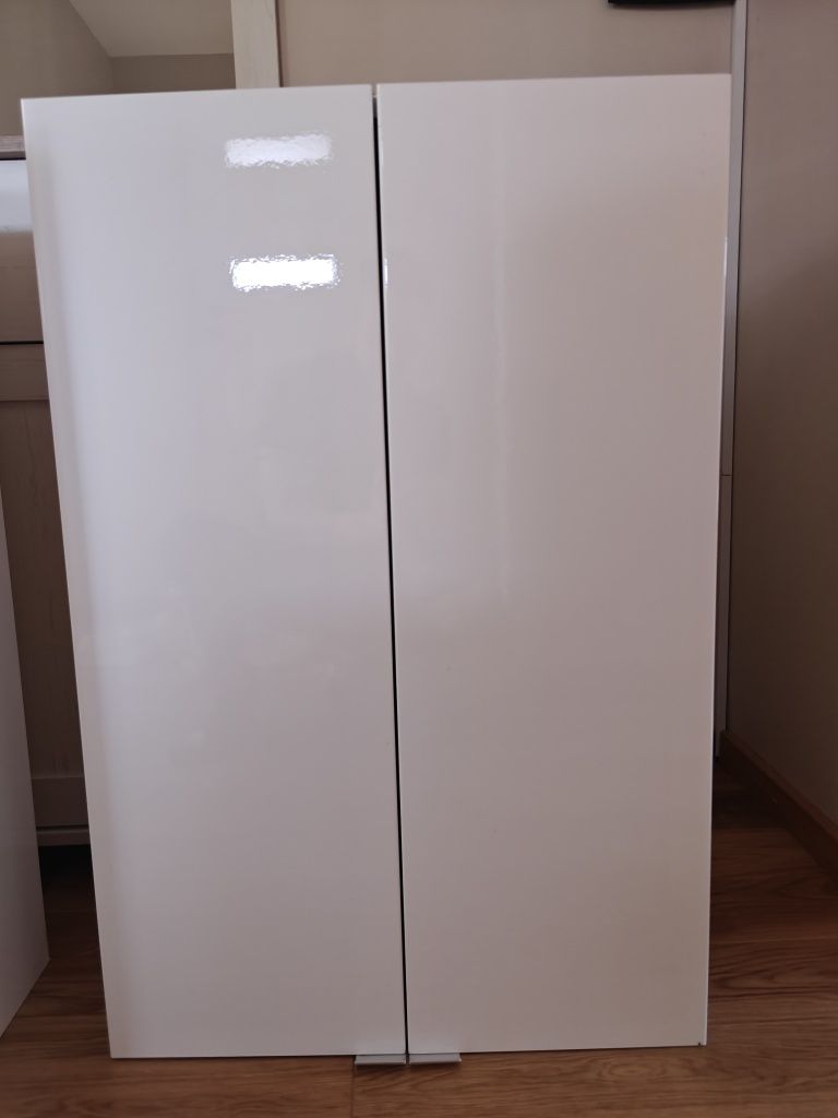 Szafka łazienkowa biała połysk 60 x15