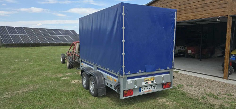 Przyczepa przyczepka Wiola dwuosiowa duża 750kg wynajem wypożyczalnia