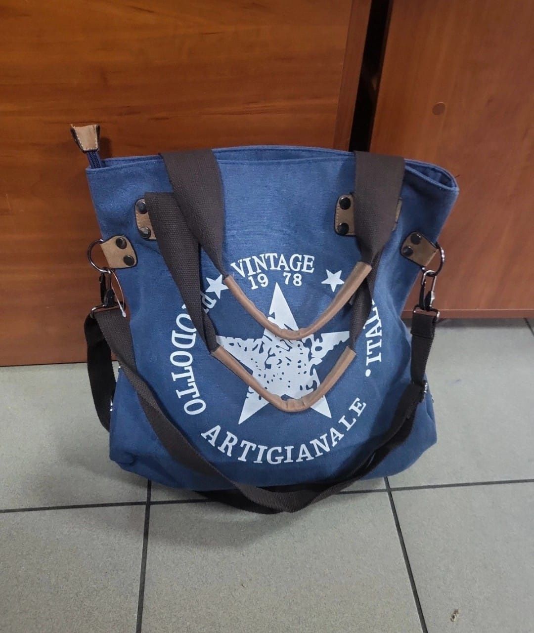 Torebka damska shopper niebieska