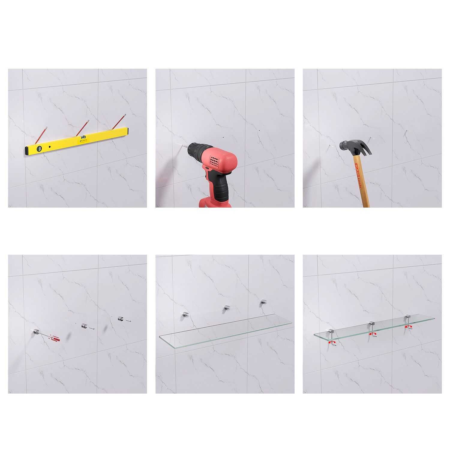Półka ścienna półka szklana łazienkowa wykonana ze szkła 60/11cm NOWA