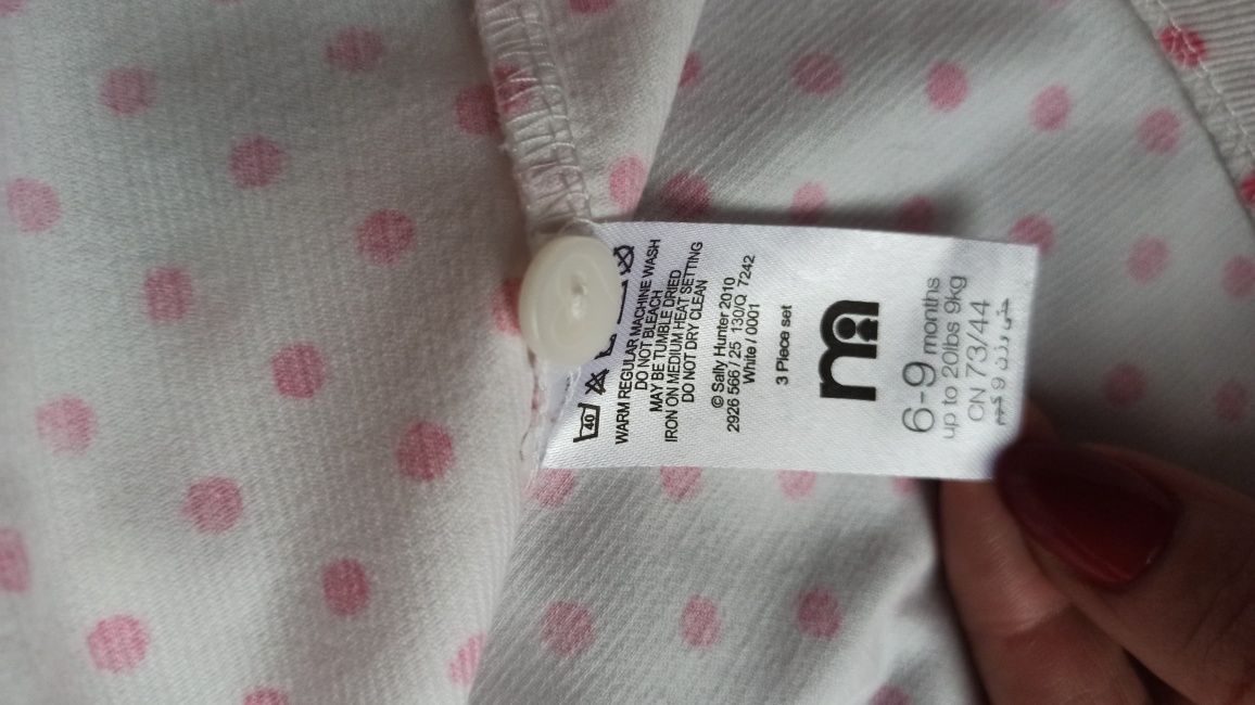 Sukienka mothercare, biała w groszki, drobny sztruks, na święta jak ne